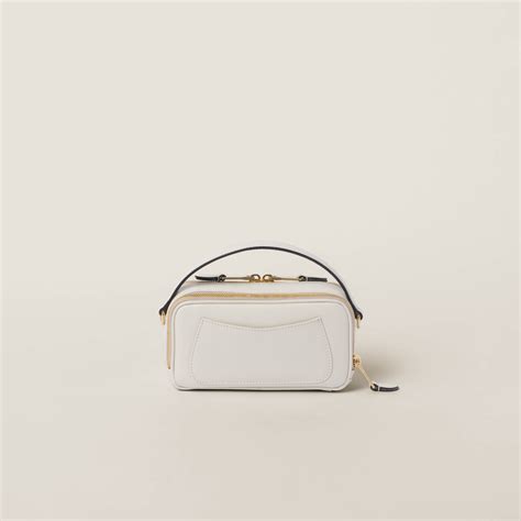 miu miu bh|Chalk White Leather Shoulder Bag .